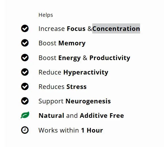 Concentration 60 Capsules The Herbalist