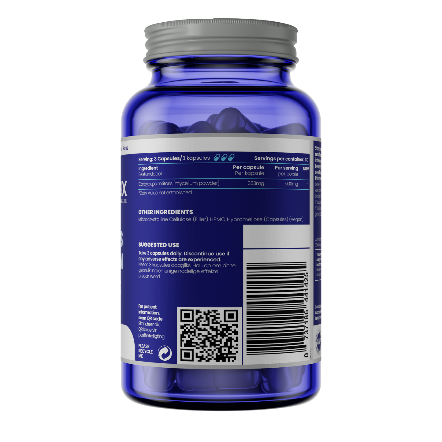 Cordyceps Mushroom 1000mg (30 servings x 90 capsules)