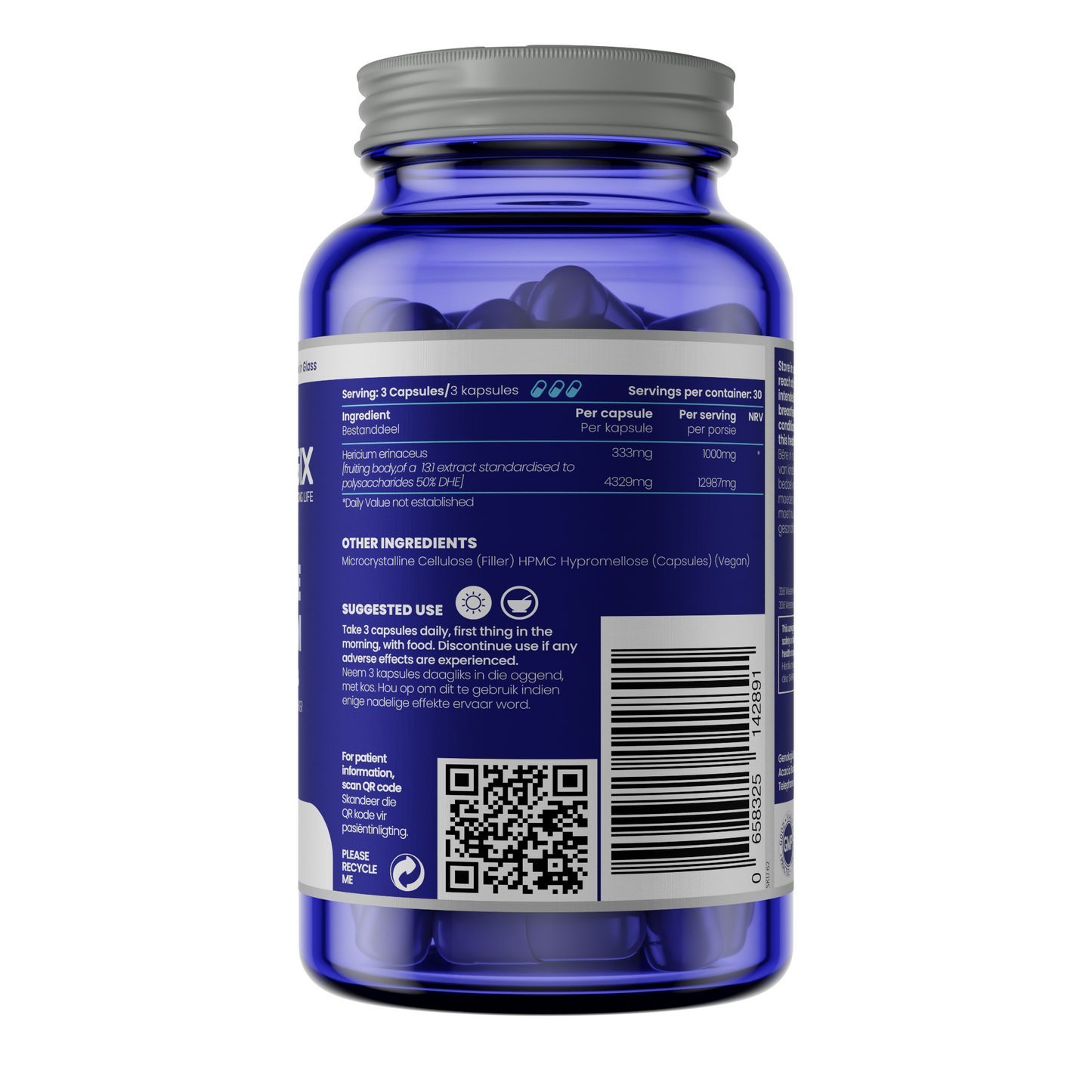 Lions Mane Mushroom 1000mg (30 servings x 90 capsules)
