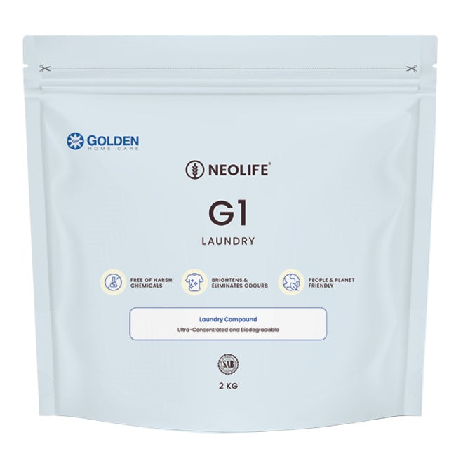 Neolife G1 laundry compound packaging on a white background