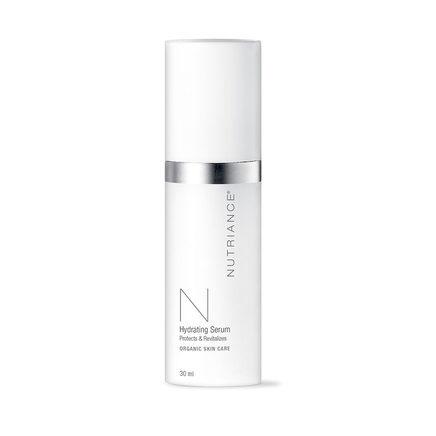 Skincare serum bottle with 'Nutriance' branding on a white background