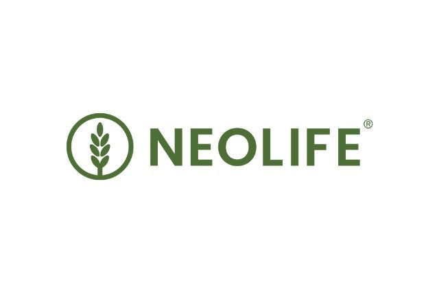 a branch with leaves in a circle logo with the name neolife alongside