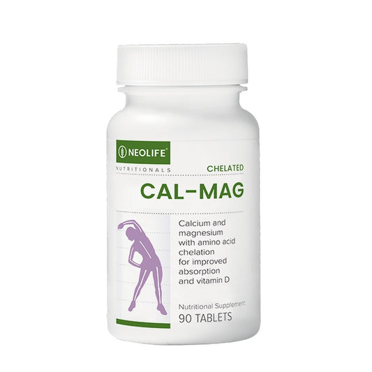 Neolife Cal-Mag supplement bottle on a white background