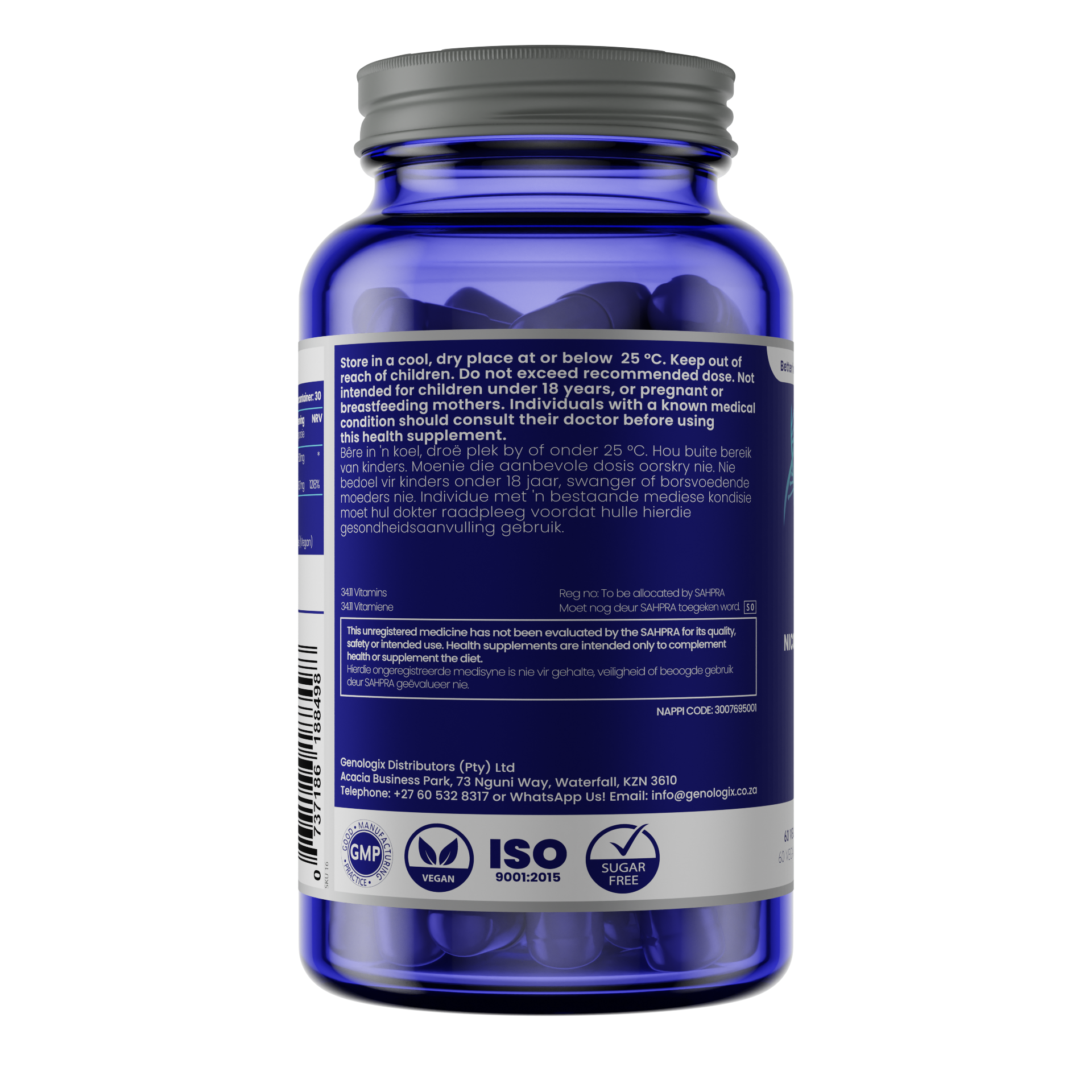 Genologix - NMN-Nicotinamide-Mononucleotide-500mg-supplements-back