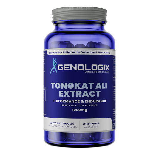Genologix Tongkat Ali Extract supplement bottle on a white background