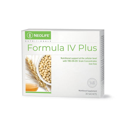 Neolife Formula IV Plus nutritional supplement package on a white background