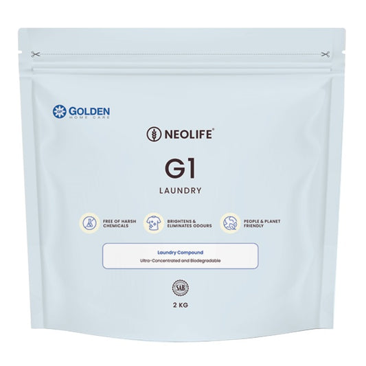 Neolife G1 laundry compound packaging on a white background