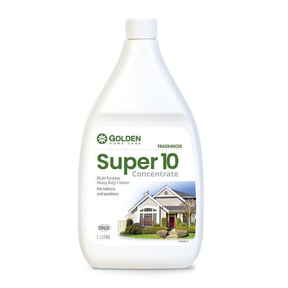 Bottle of Golden Super 10 Concentrate multi-purpose cleaner on a white background