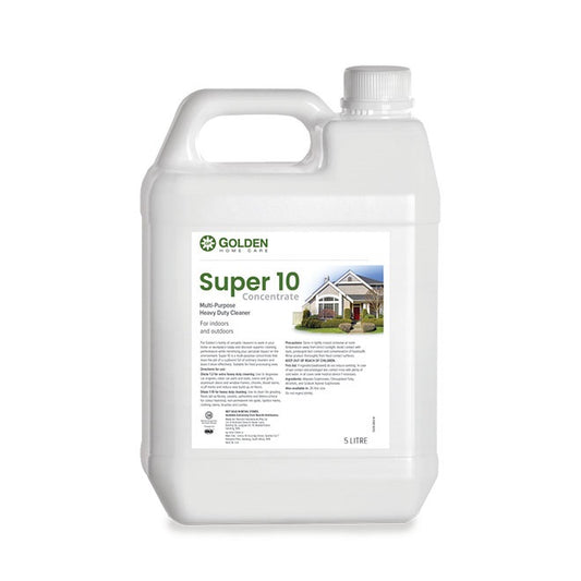 White bottle of Golden Super 10 Concentrate on a white background