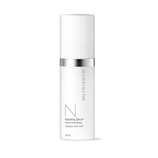 Skincare serum bottle with 'Nutriance' branding on a white background