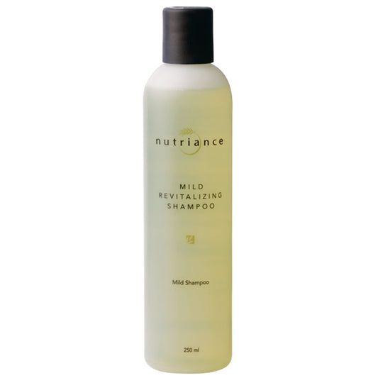 Bottle of Nutriance Mild Revitalizing Shampoo on a white background