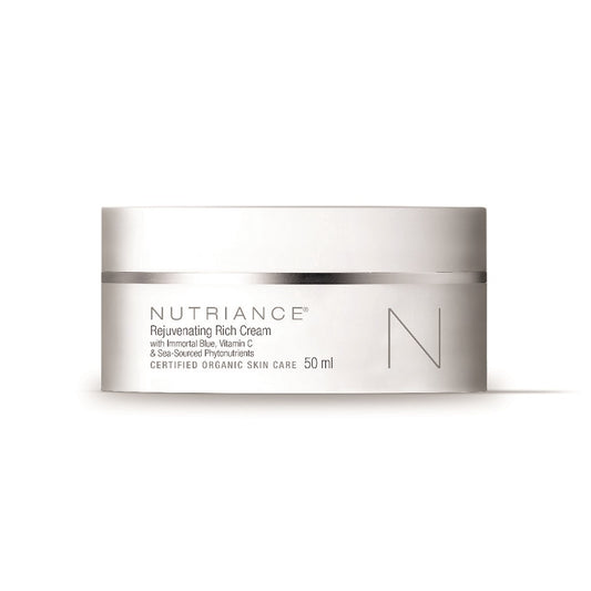 Nutriance Rejuvenating Rich Cream jar on a white background